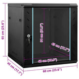 Network Cabinet with Storage Black 60 x 45 x 65 cm Steel 42017641