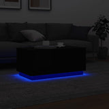 ZNTS Coffee Table with LED Lights Black 90x50x40 cm 839876