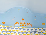 Space Themed Toddler Bed, Kids Bedroom Furniture, with Safety Rails - Blue T3398P422136