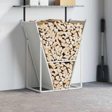 Firewood Rack White 69.5x35x81 cm Cold-rolled steel 864178