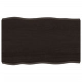 Table Top Dark Brown 80x50x cm Treated Solid Wood Live Edge 364009