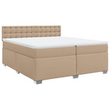 Box Spring Bed with Mattress Cappuccino 200x200 cm Faux Leather 3286139