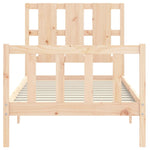 ZNTS Bed Frame without Mattress 90x190 cm Single Solid Wood Pine 3192196