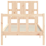 ZNTS Bed Frame without Mattress 90x190 cm Single Solid Wood Pine 3192196