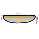 Stair Mats 10 pcs 56x17x3 cm Black Half Round 149785