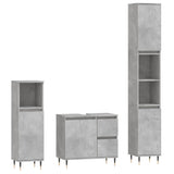 ZNTS 3 Piece Bathroom Furniture Set Concrete Grey Engineered Wood 3190217