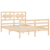 Bed Frame without Mattress Double Solid Wood 3194416