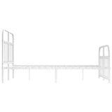 Bed Frame White Powder-coated steel Double Bed Frame 352643