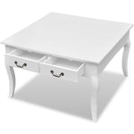 ZNTS Coffee Table with 4 Drawers White 242436