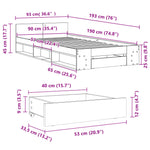 Bed Frame with Drawer without Mattress Smoked Oak 90x190 cm Single 3280787