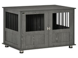 Dog Crate Table for Medium and Large Dogs with Magnetic Door for Indoor Use, 85 x 55 x 75 cm, Grey T3398P376412