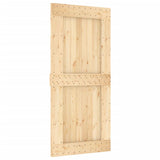 Sliding Door with Hardware Set 95x210 cm Solid Wood Pine 3203036