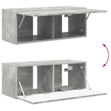 TV Cabinet Set Wall-mounted 2 pcs Concrete Grey Engineered Wood 3408964