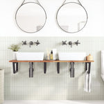 Basin Shelf Wall Mounted Steel and Solid Wood Acacia 3302839
