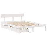 Bed Frame without Mattress White 140x190 cm Solid Wood Pine 3301507