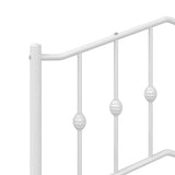 Metal Bed Frame without Mattress with Footboard White 183x213cm 373861