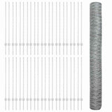 Welded Wire Fence 100 x 1.2 m Hot-Dip Galvanised Steel 3337075