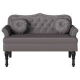 Chesterfield Bench Grey 120.5 x 65 x 75 cm Faux Leather 42019282