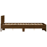 Bed Frame with Headboard and LED Brown Oak 140x190 cm 3207629