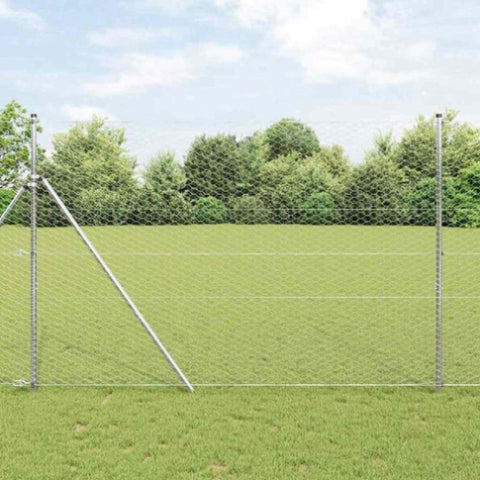 Hexagon Fence Silver 1.6 x 10 m Galvanised steel 42005659