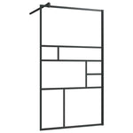 Walk-in Shower Wall with Clear ESG Glass 90x195 cm Black 150753