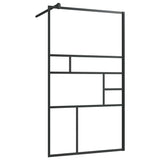 Walk-in Shower Wall with Clear ESG Glass 90x195 cm Black 150753