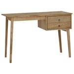 ZNTS Desk with 2 Drawers 110x52x75 cm Solid Wood Teak 340738