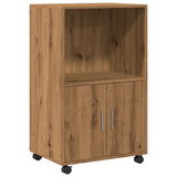 Rolling Cabinet Artisian Oak 55x40x91 cm Engineered Wood 853190