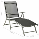 Garden Lounge Set Black and Silver Aluminium, Textilene Medium 3070644
