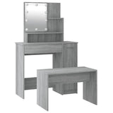 Dressing Table Set with LED Grey Sonoma Engineered Wood 3114121