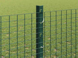 Welded Wire Fence with Posts 25 x 1.2 m PVC-Coated Steel Green 3336485