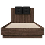 Bed Frame without Mattress Brown Oak 90x200 cm 3209946