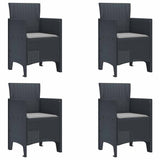 Garden Chair 4 pcs Anthracite 53 x 49 x 85 cm Polypropylene 847470