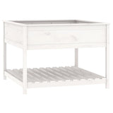 Planter with Shelf White 111.5x111.5x81 cm Solid Wood Pine 823802