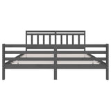 3100676 Bed Frame without Mattress Grey Solid Wood 200x200 cm