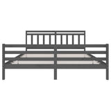 3100676 Bed Frame without Mattress Grey Solid Wood 200x200 cm