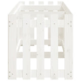 Garden Raised Bed with Fence Design White 200x50x50 cm Solid Wood Pine 832508
