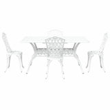 Garden Dining Set 5 pcs White Aluminium 3334670