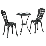 Garden Bistro Set 3 pcs Black Aluminium 42002391