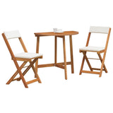 Bistro Set with Cushion 3 pcs Oil Natural Solid Acacia Wood 4105507