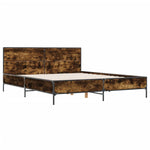 Bed Frame without Mattress Smoked Oak 140x190 cm 3280034