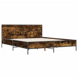 Bed Frame without Mattress Smoked Oak 140x190 cm 3280034