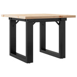 ZNTS Coffee Table O-Frame 50x50x35 cm Solid Wood Pine and Steel 3282659