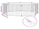 Dog Gate 8 pcs Black 80 x 80 cm Galvanised Steel 892008