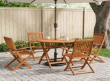 Outdoor Furniture Set 5 pcs Natural Solid Eucalyptus Wood 3422833
