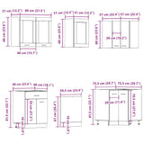 11 Piece Kitchen Cabinet Set Lyon" Artisan Oak Engineered Wood 3328576