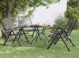 Folding Garden Chair Set of 4 Anthracite 317341