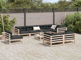 9 Piece Garden Sofa Set Solid Wood Pine 3299508