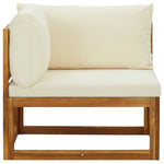 Sectional Corner Sofas 2 pcs with Cushions Solid Wood Acacia 318552