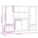 Highboards 3 pcs Smoked Oak Engineered Wood 3185317